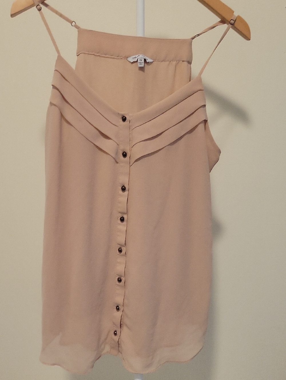 Naked Zebra Dusty Rose Layered V-Neck Button-Front Cami Fits M
